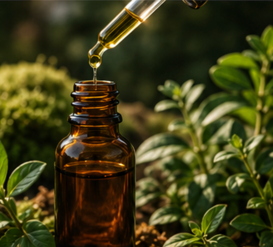 Dropper bottle with botanica 