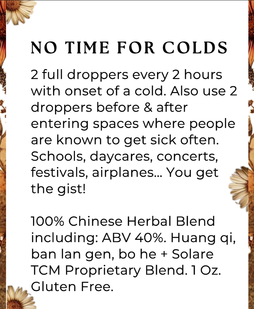 No Time For Colds